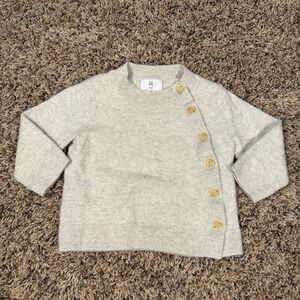 Banana Republic Baby Merino Wool Cashmere Sweater Oatmeal Heather 18-24 Months